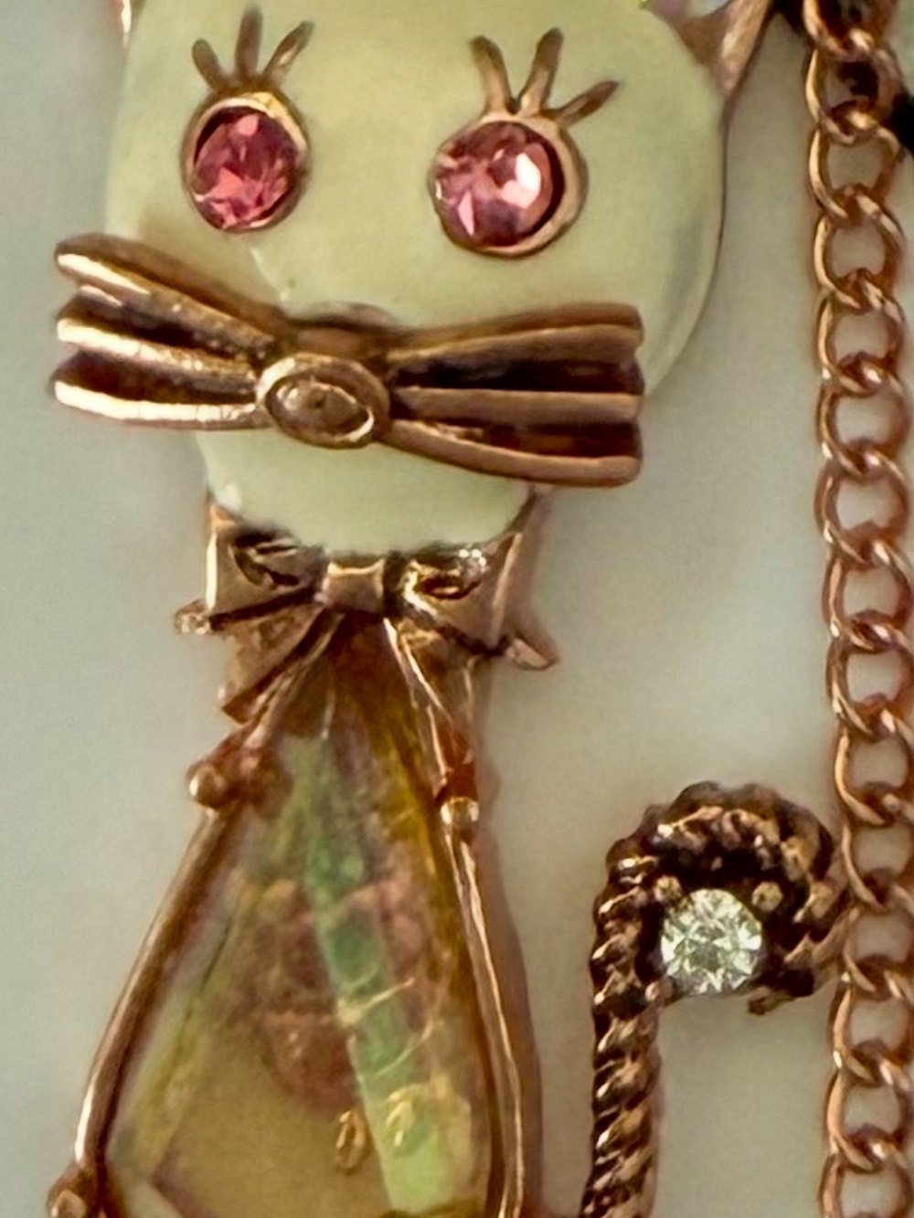 VTG Betsey Johnson Great Day In Paris Cat With Fish In Belly 4” Dangle Earrings - Picture 4 of 5